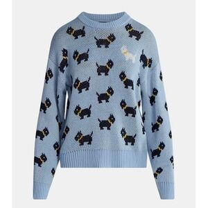 NWT Stranger Things Season 5 Erica Scottie Dog Sweater Size L Blue No Boundaries